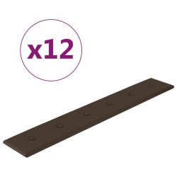 vidaXL Paneles de pared 12 uds cuero sintético marrón 90x15 cm 1,62 m²