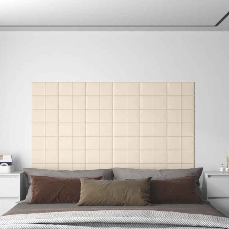 vidaXL Paneles de pared 12 uds terciopelo crema 30x15 cm 0,54 m² vidaXL Paneles de pared 12 uds terciopelo crema 30x15 cm 0,54 m²