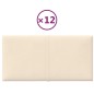 vidaXL Paneles de pared 12 uds terciopelo crema 30x15 cm 0,54 m² vidaXL Paneles de pared 12 uds terciopelo crema 30x15 cm 0,54 m²