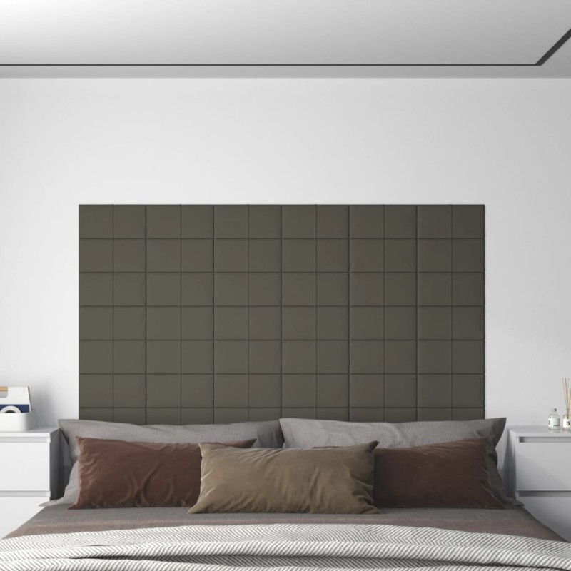 vidaXL Paneles de pared 12 uds terciopelo gris oscuro 30x15 cm 0,54 m² vidaXL Paneles de pared 12 uds terciopelo gris oscuro 30x15 cm 0,54 m²