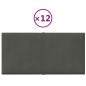 vidaXL Paneles de pared 12 uds terciopelo gris oscuro 30x15 cm 0,54 m² vidaXL Paneles de pared 12 uds terciopelo gris oscuro 30x15 cm 0,54 m²