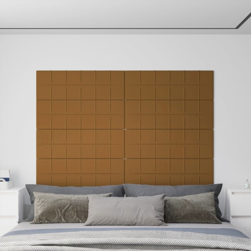 vidaXL Paneles de pared 12 uds terciopelo marrón 90x30 cm 3,24 m²