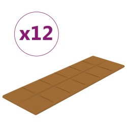 vidaXL Paneles de pared 12 uds terciopelo marrón 90x30 cm 3,24 m²
