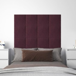vidaXL Paneles de pared 12 uds tela morado 30x30 cm 1,08 m²