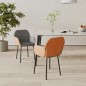 vidaXL Sillas de comedor 2 unidades cuero sintético y tela gris claro vidaXL Sillas de comedor 2 unidades cuero sintético y tela gris claro