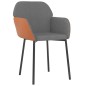 vidaXL Sillas de comedor 2 unidades cuero sintético y tela gris claro vidaXL Sillas de comedor 2 unidades cuero sintético y tela gris claro