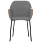 vidaXL Sillas de comedor 2 unidades cuero sintético y tela gris claro vidaXL Sillas de comedor 2 unidades cuero sintético y tela gris claro
