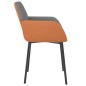 vidaXL Sillas de comedor 2 unidades cuero sintético y tela gris claro vidaXL Sillas de comedor 2 unidades cuero sintético y tela gris claro