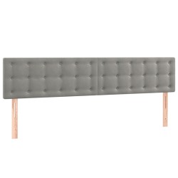 vidaXL Cabeceros 2 unidades de terciopelo gris claro 80x5x78/88 cm