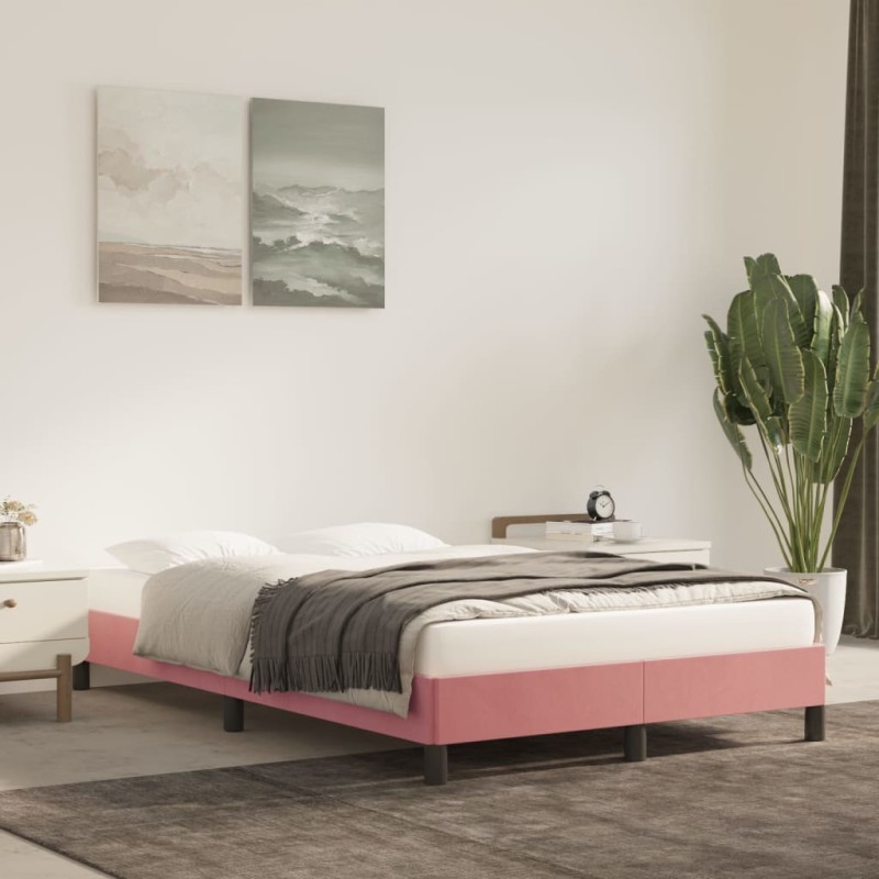 vidaXL Estructura de cama de terciopelo rosa 120x200 cm vidaXL Estructura de cama de terciopelo rosa 120x200 cm