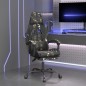 vidaXL Silla gaming giratoria y reposapiés cuero sintético