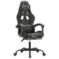 vidaXL Silla gaming giratoria y reposapiés cuero sintético