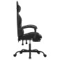 vidaXL Silla gaming giratoria y reposapiés cuero sintético