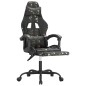 vidaXL Silla gaming giratoria y reposapiés cuero sintético