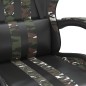 vidaXL Silla gaming giratoria y reposapiés cuero sintético