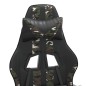 vidaXL Silla gaming giratoria y reposapiés cuero sintético