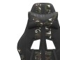 vidaXL Silla gaming giratoria y reposapiés cuero sintético