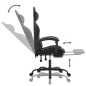 vidaXL Silla gaming giratoria y reposapiés cuero sintético