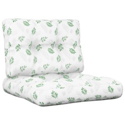 vidaXL Cojines para palets 2 unidades tela estampado de hojas