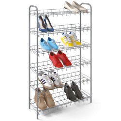 Metaltex Zapatero de 6 niveles Shoe 6 gris plateado