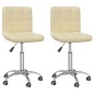vidaXL Sillas comedor giratorias 2 unidades cuero sintético crema vidaXL Sillas comedor giratorias 2 unidades cuero sintético crema