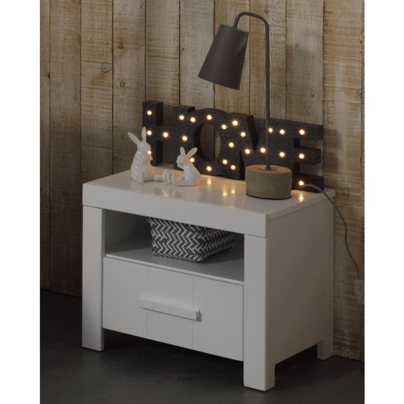 Vipack Mesita de noche Erik con cajón madera blanco Vipack Mesita de noche Erik con cajón madera blanco
