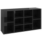 vidaXL Banco zapatero madera contrachapada negro brillo 103x30x54,5 cm vidaXL Banco zapatero madera contrachapada negro brillo 103x30x54,5 cm