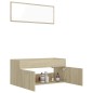 vidaXL Set de muebles de baño 2 pzas contrachapada roble Sonoma vidaXL Set de muebles de baño 2 pzas contrachapada roble Sonoma