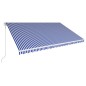 vidaXL Toldo automático retráctil azul y blanco 500x300 cm