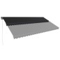 vidaXL Toldo retráctil manual con luz LED gris antracita 600x300 cm vidaXL Toldo retráctil manual con luz LED gris antracita 600x300 cm