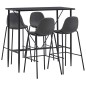 vidaXL Juego de mesa alta y taburetes 5 piezas tela gris oscuro vidaXL Juego de mesa alta y taburetes 5 piezas tela gris oscuro
