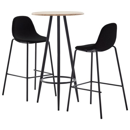 vidaXL Juego de mesa alta y taburetes 3 piezas tela negra