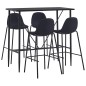 vidaXL Juego de mesa alta y taburetes 5 piezas tela negra vidaXL Juego de mesa alta y taburetes 5 piezas tela negra