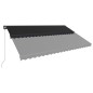 vidaXL Toldo retráctil manual gris antracita 500x300 cm vidaXL Toldo retráctil manual gris antracita 500x300 cm