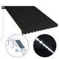 vidaXL Toldo retráctil LED y sensor de viento gris antracita 300x250cm vidaXL Toldo retráctil LED y sensor de viento gris antracita 300x250cm