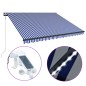 vidaXL Toldo con LED y sensor de viento azul y blanco 400x300 cm vidaXL Toldo con LED y sensor de viento azul y blanco 400x300 cm