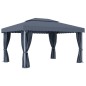 vidaXL Cenador con cortina gris antracita aluminio 4x3 m vidaXL Cenador con cortina gris antracita aluminio 4x3 m