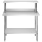 vidaXL Mesa de trabajo de cocina con estante acero inox 120x60x120 cm vidaXL Mesa de trabajo de cocina con estante acero inox 120x60x120 cm