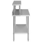 vidaXL Mesa de trabajo de cocina con estante acero inox 120x60x120 cm vidaXL Mesa de trabajo de cocina con estante acero inox 120x60x120 cm
