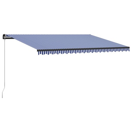 vidaXL Toldo manual retráctil azul y blanco 500x300 cm