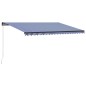 vidaXL Toldo manual retráctil azul y blanco 500x300 cm vidaXL Toldo manual retráctil azul y blanco 500x300 cm