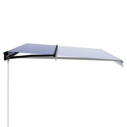 vidaXL Toldo manual retráctil azul y blanco 500x300 cm