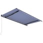 vidaXL Toldo manual retráctil azul y blanco 500x300 cm vidaXL Toldo manual retráctil azul y blanco 500x300 cm