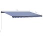 vidaXL Toldo manual retráctil azul y blanco 500x300 cm vidaXL Toldo manual retráctil azul y blanco 500x300 cm