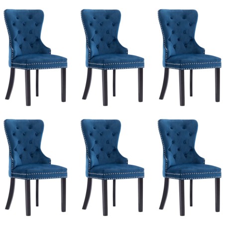 vidaXL Sillas de comedor 6 unidades terciopelo azul