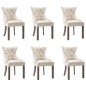 vidaXL Sillas de comedor 6 unidades de tela beige