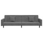 vidaXL Sofá cama de 2 plazas con dos almohadas terciopelo gris oscuro vidaXL Sofá cama de 2 plazas con dos almohadas terciopelo gris oscuro