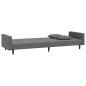 vidaXL Sofá cama de 2 plazas con dos almohadas terciopelo gris oscuro vidaXL Sofá cama de 2 plazas con dos almohadas terciopelo gris oscuro