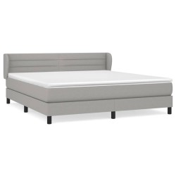 vidaXL Cama box spring con colchón tela gris claro 160x200 cm