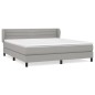 vidaXL Cama box spring con colchón tela gris claro 160x200 cm vidaXL Cama box spring con colchón tela gris claro 160x200 cm